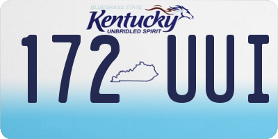 KY license plate 172UUI