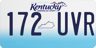 KY license plate 172UVR