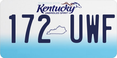 KY license plate 172UWF