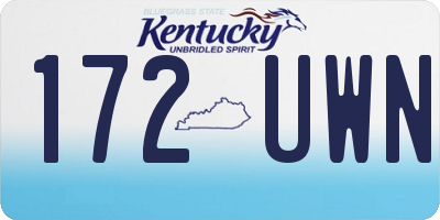 KY license plate 172UWN