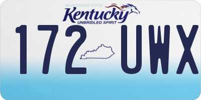 KY license plate 172UWX