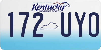 KY license plate 172UYO