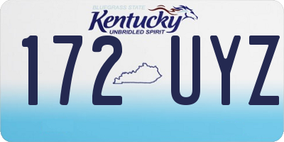 KY license plate 172UYZ