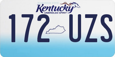 KY license plate 172UZS