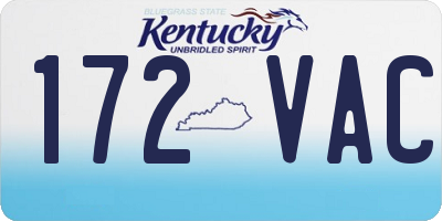 KY license plate 172VAC
