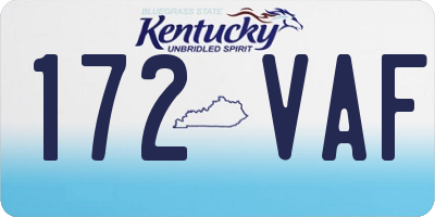 KY license plate 172VAF