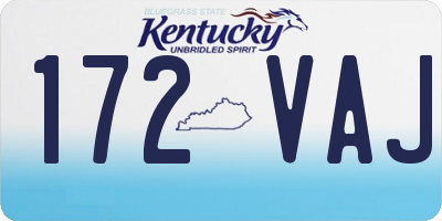 KY license plate 172VAJ