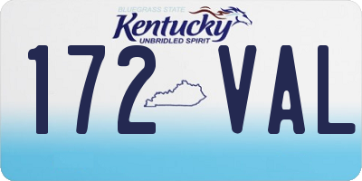 KY license plate 172VAL