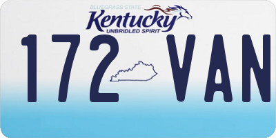 KY license plate 172VAN