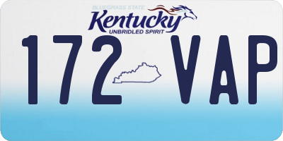 KY license plate 172VAP