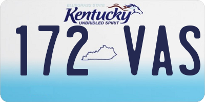 KY license plate 172VAS
