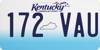 KY license plate 172VAU