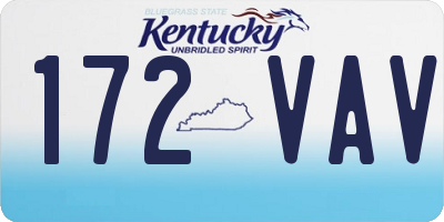 KY license plate 172VAV