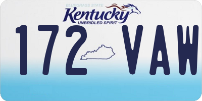 KY license plate 172VAW