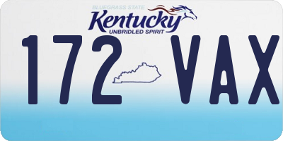 KY license plate 172VAX