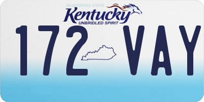 KY license plate 172VAY