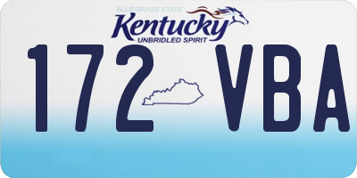 KY license plate 172VBA