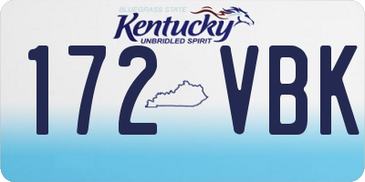 KY license plate 172VBK