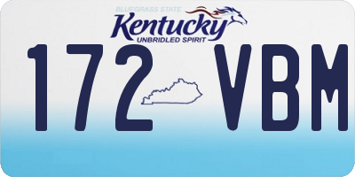 KY license plate 172VBM