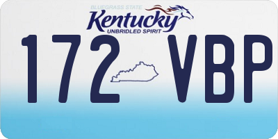 KY license plate 172VBP