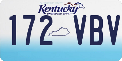 KY license plate 172VBV