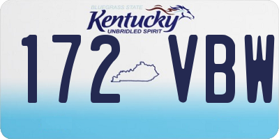 KY license plate 172VBW