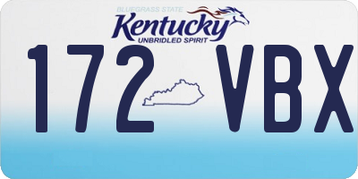 KY license plate 172VBX