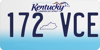 KY license plate 172VCE