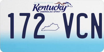 KY license plate 172VCN