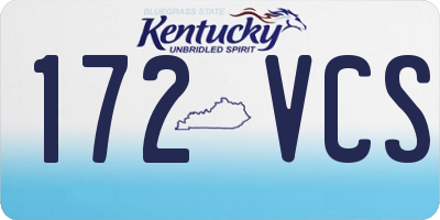 KY license plate 172VCS