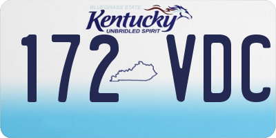 KY license plate 172VDC