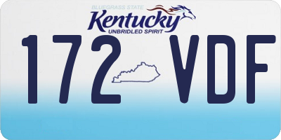 KY license plate 172VDF