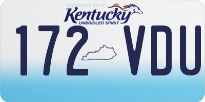 KY license plate 172VDU