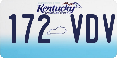 KY license plate 172VDV