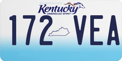 KY license plate 172VEA