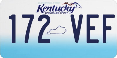 KY license plate 172VEF