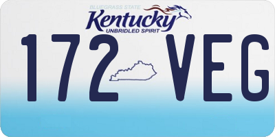KY license plate 172VEG