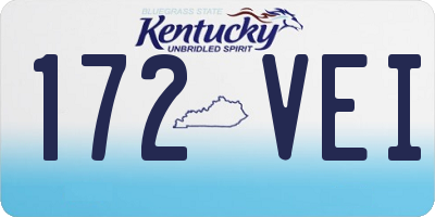 KY license plate 172VEI