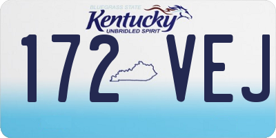KY license plate 172VEJ