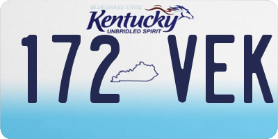 KY license plate 172VEK