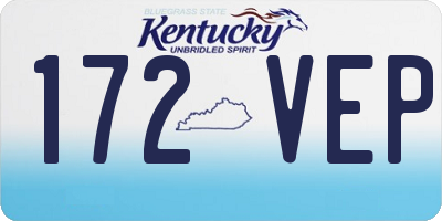 KY license plate 172VEP