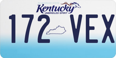KY license plate 172VEX
