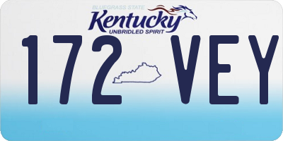 KY license plate 172VEY