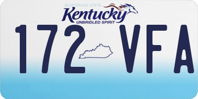 KY license plate 172VFA