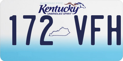 KY license plate 172VFH