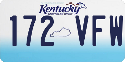 KY license plate 172VFW