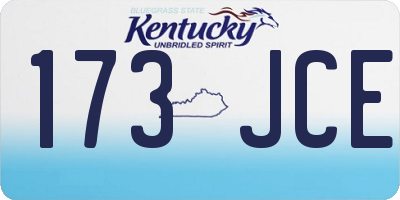 KY license plate 173JCE