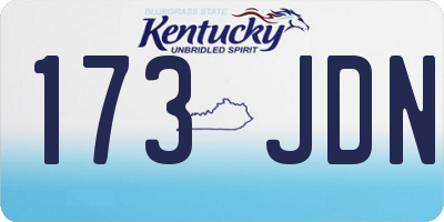 KY license plate 173JDN