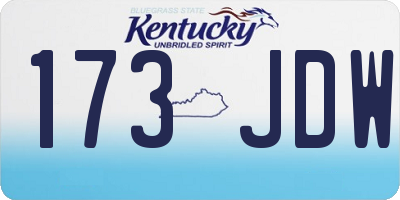 KY license plate 173JDW