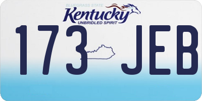 KY license plate 173JEB